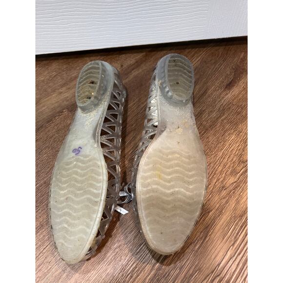 Stuart Weitzman Jellystone jelly ballet flats with clear rhinestones Women's 9 - Picture 11 of 11